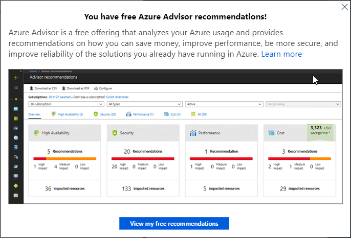 Azure Free Trial Advisor