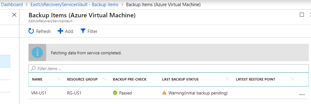 Azure Backup - More Backup Item Count Details